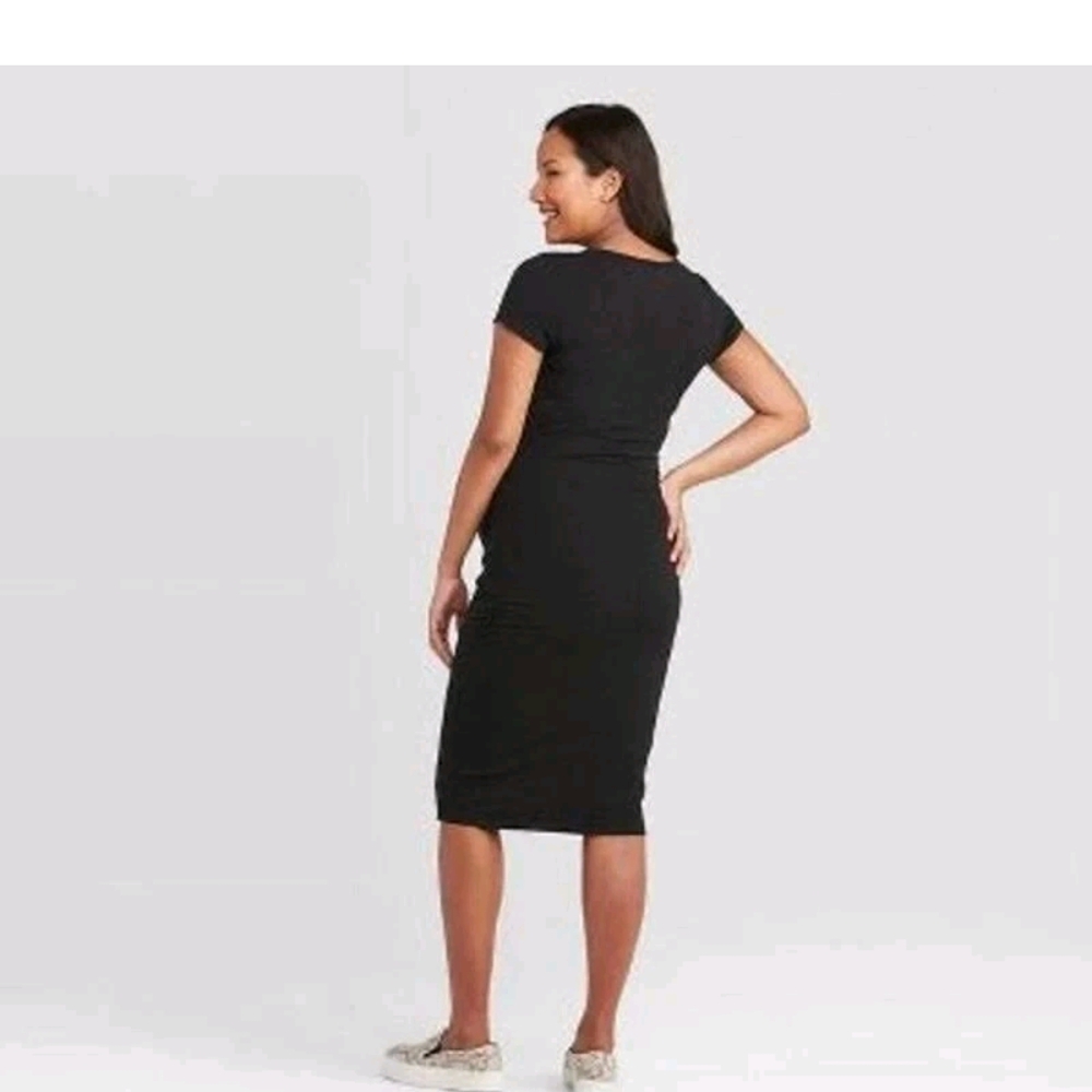 Isabel Maternity, Women's Short Sleeve T Shirt Maternity Dress, Black Small, NWT - Picture 8 of 9